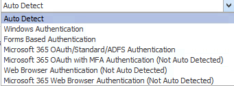 Connect to SharePoint Authentication TYPE