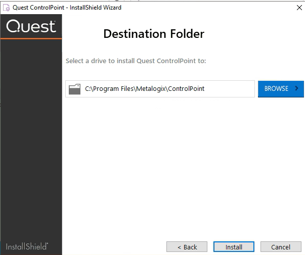 Installer Destination Folder