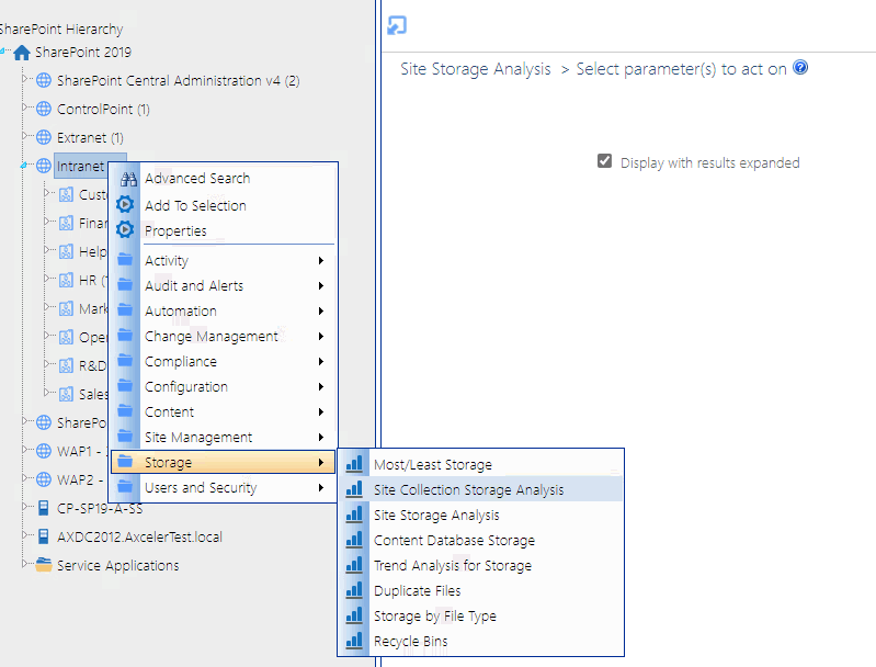 Eval Guide Site Storage SELECT