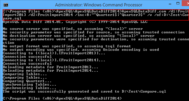 Comparing tables Quarter1 and Quarter3
