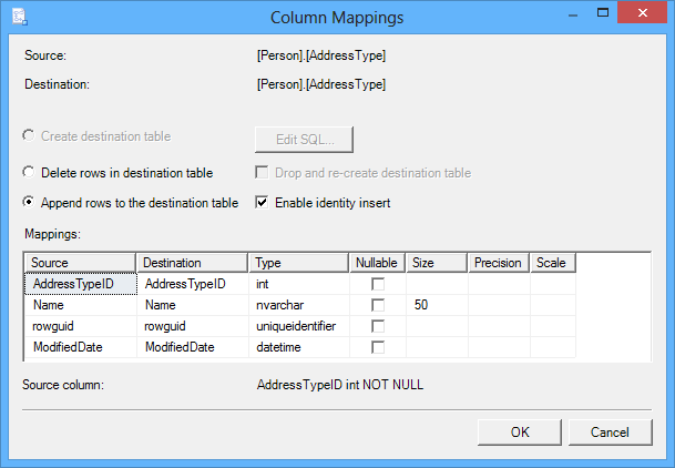 Check the mappings for every table