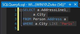 New query window - view the code of the query