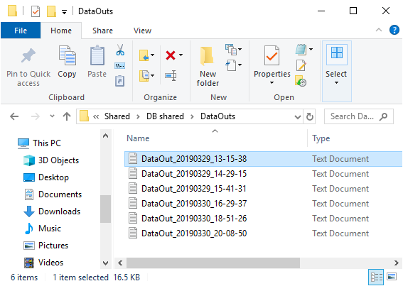 Folder that contains all execution outputs from all conducted system executions 