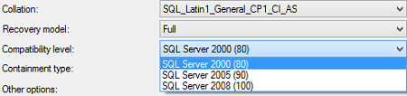 ApexSQL Log cannot recognize database if its compatibility level is 80 or lower