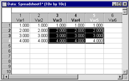 spreadsheet data transpose block