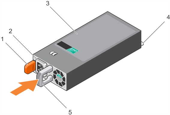 此图显示了如何安装交流 PSU。