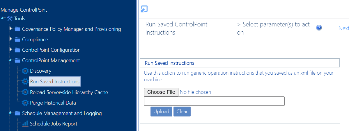 Run Saved Instructions