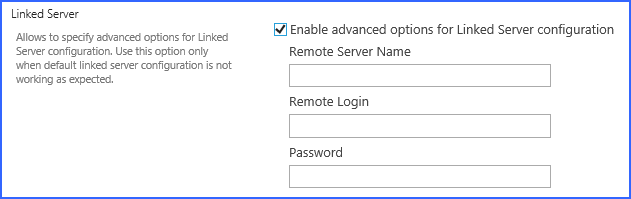 General settings linked server