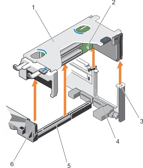 This figure shows removing the expansion card riser 1