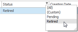 Scheduled Report grid FILTER