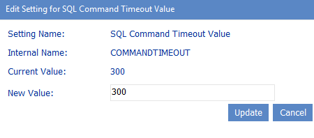 Config Setting COMMANDTIMEOUT