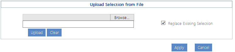 Upload Selection from XML