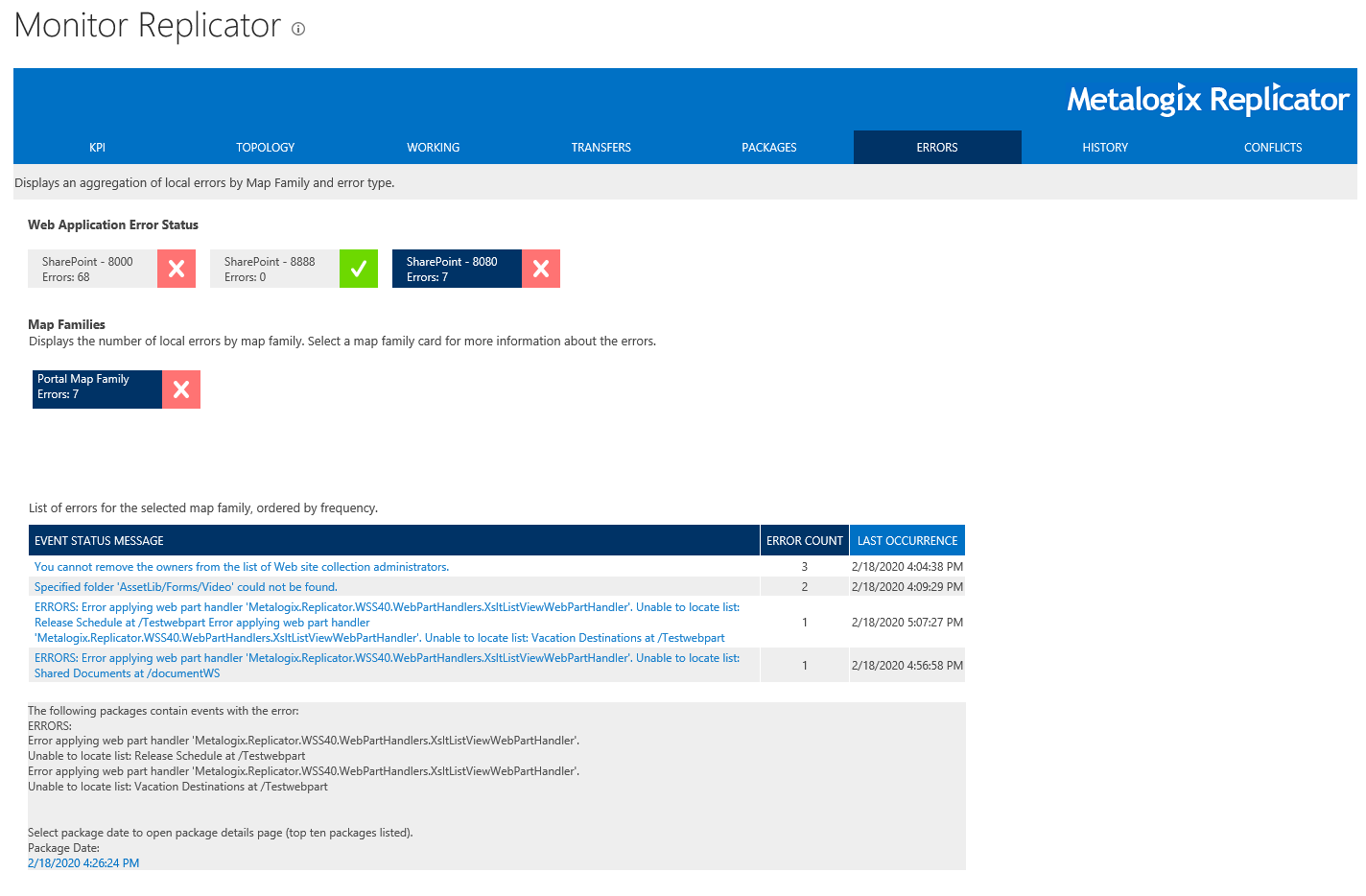 Monitor Replicator - Errors