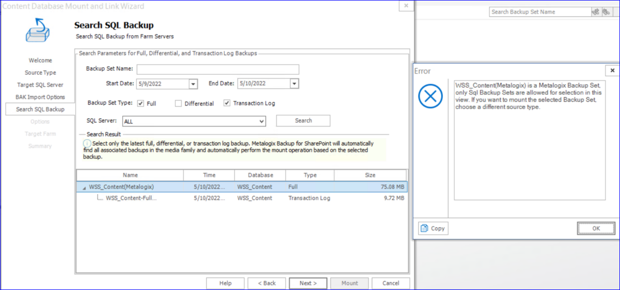 backup_restore_error_selecting_Metalogix_backup