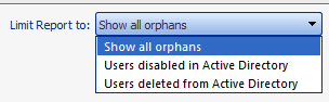 Orphaned Users DROPDOWN