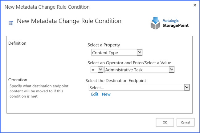 archiving - metadata change rule condition
