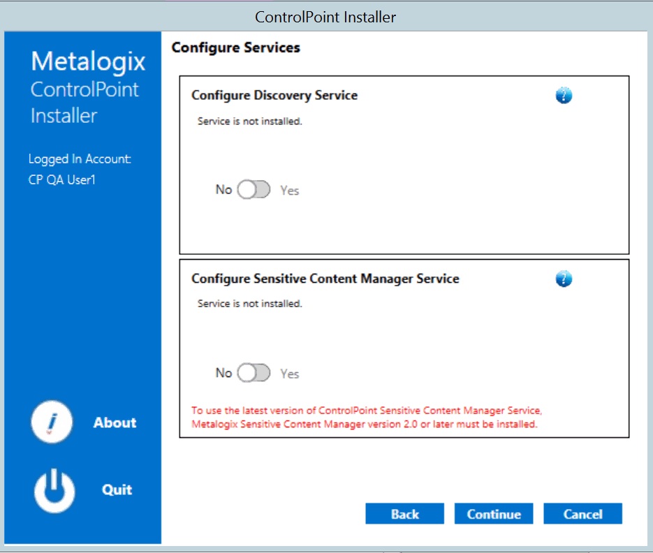 Installer Configure Services