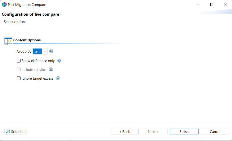 Post Migration Compare Configuration