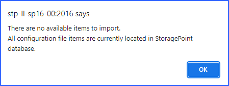 import-export no items to import message