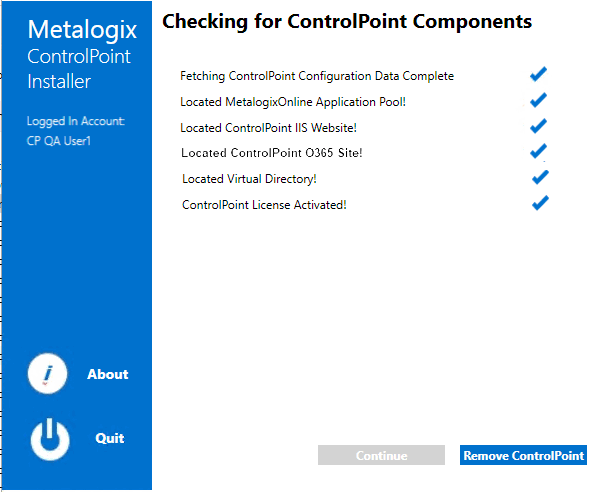 Uninstall CPO C CHECK  FOR COMPONENTS