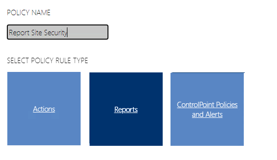 Governance Policy Manager SELECT TYPE