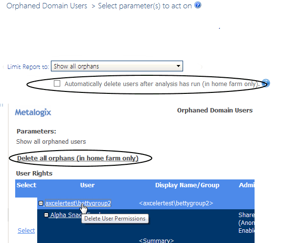 Orphan Domain User LINKS