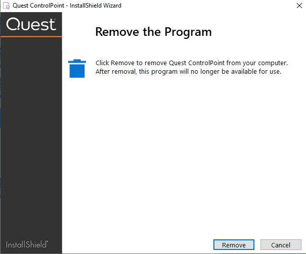 Install REMOVE THE PROGRAM