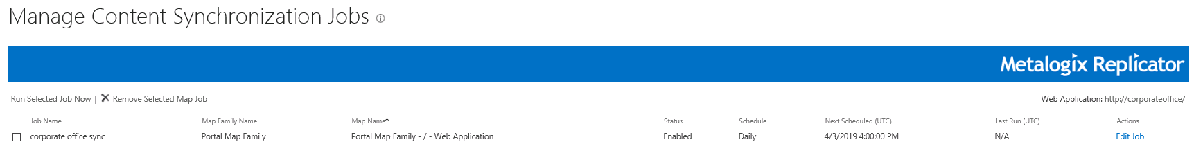 Manage Content Synchronization jobs 1
