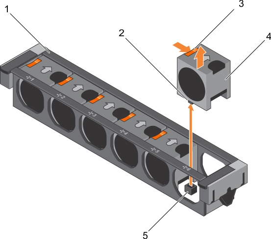 Cette figure illustre le retrait d'un ventilateur de refroidissement.