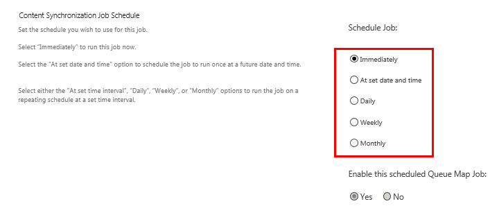 schedule sync job MM 6