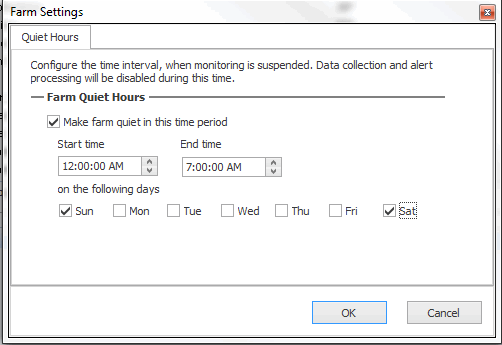 Farm Settings QUIET HOURS