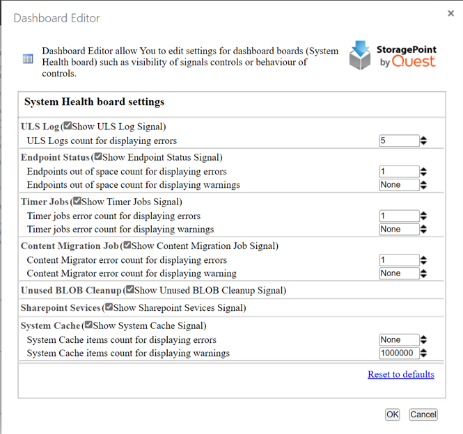 SystemHealthBoardSettings