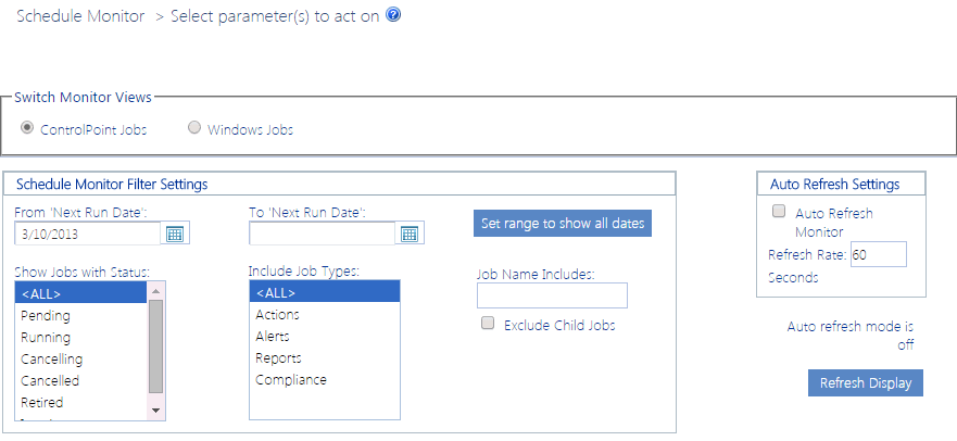 Schedule Monitor CPONLINE