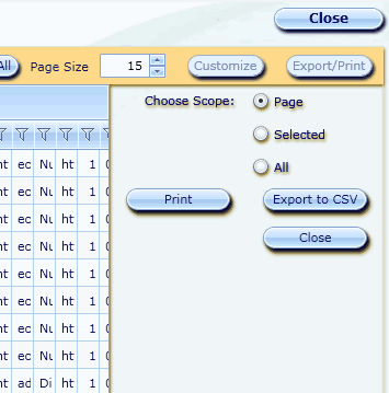 Interactive Analysis EXPORT PRINT