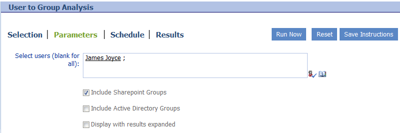 User to Group Analysis