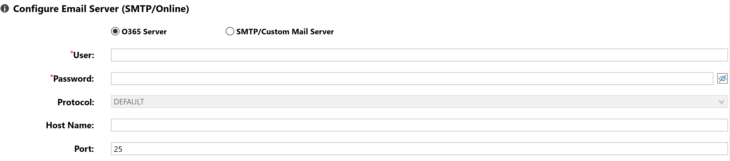 configure email Server 1