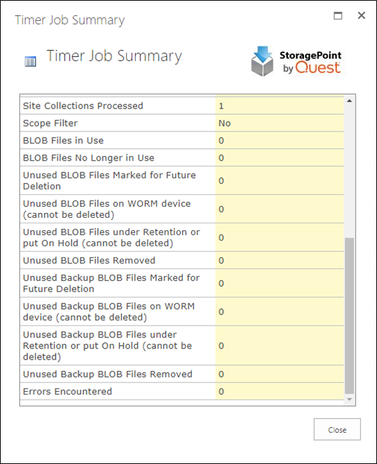 UBC job summary results 2