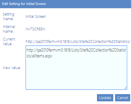 CP Setting Initial Screen