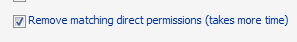 Remove direct permissions checkbox.