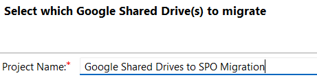 Google Shared Drive to SPO Project Name