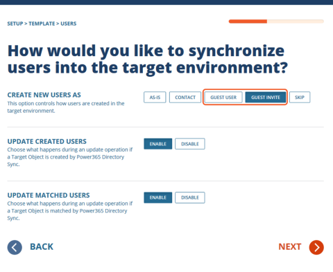 Figure 1: Example Template Wizard - Create New Users – Guest Options