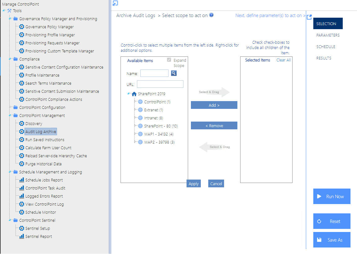 Archive Audit Log from UI