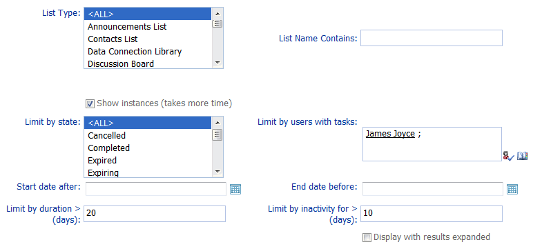 Workflow Analysis INSTANCES