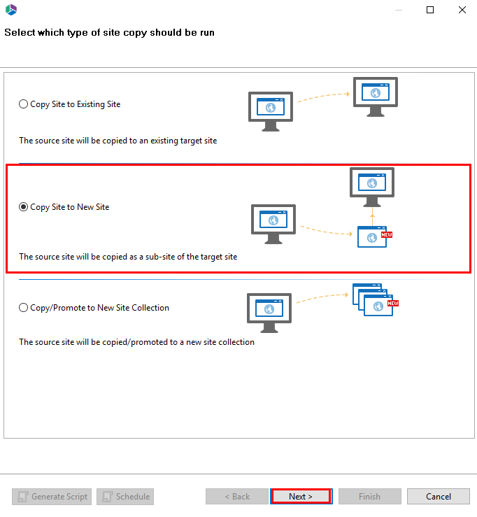 Migrator copy site to new site 1