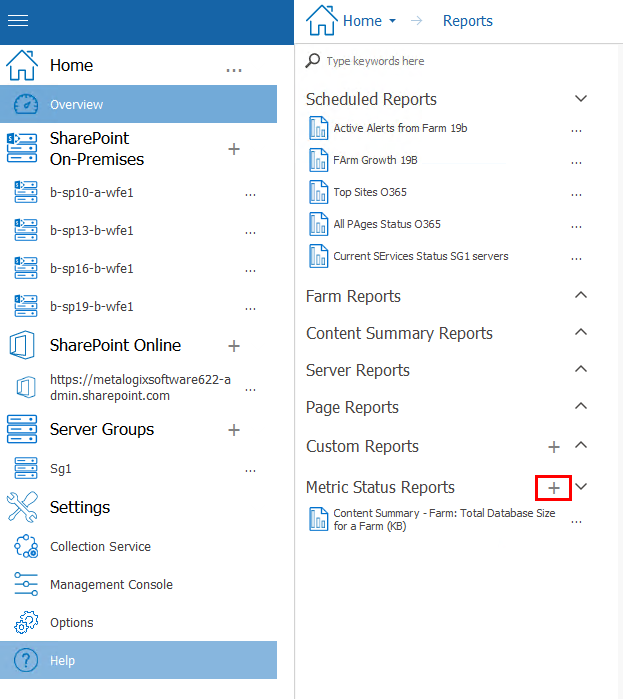 creating metric status report new 1