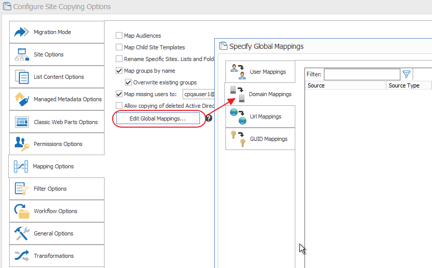 Evaluation Domain Mappings