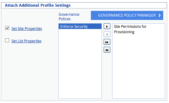 Provisioning Profiles ADDITIONAL SETTINGS