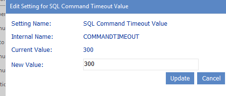 Config Setting COMMANDTIMEOUT