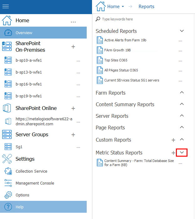 creating metric status report new 5