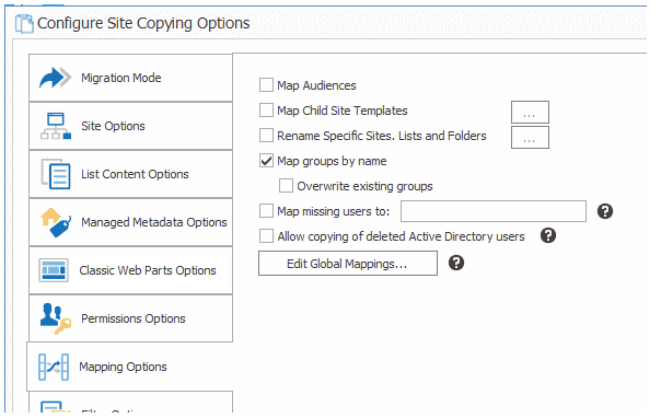 Mapping Options